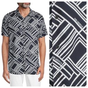 NWT Karl Lagerfeld Paris Men’s Geometric Button Down Shirt SZ L